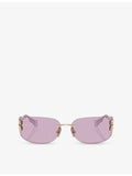 Miu Miu MU A51S square-frame metal sunglasses, UK version