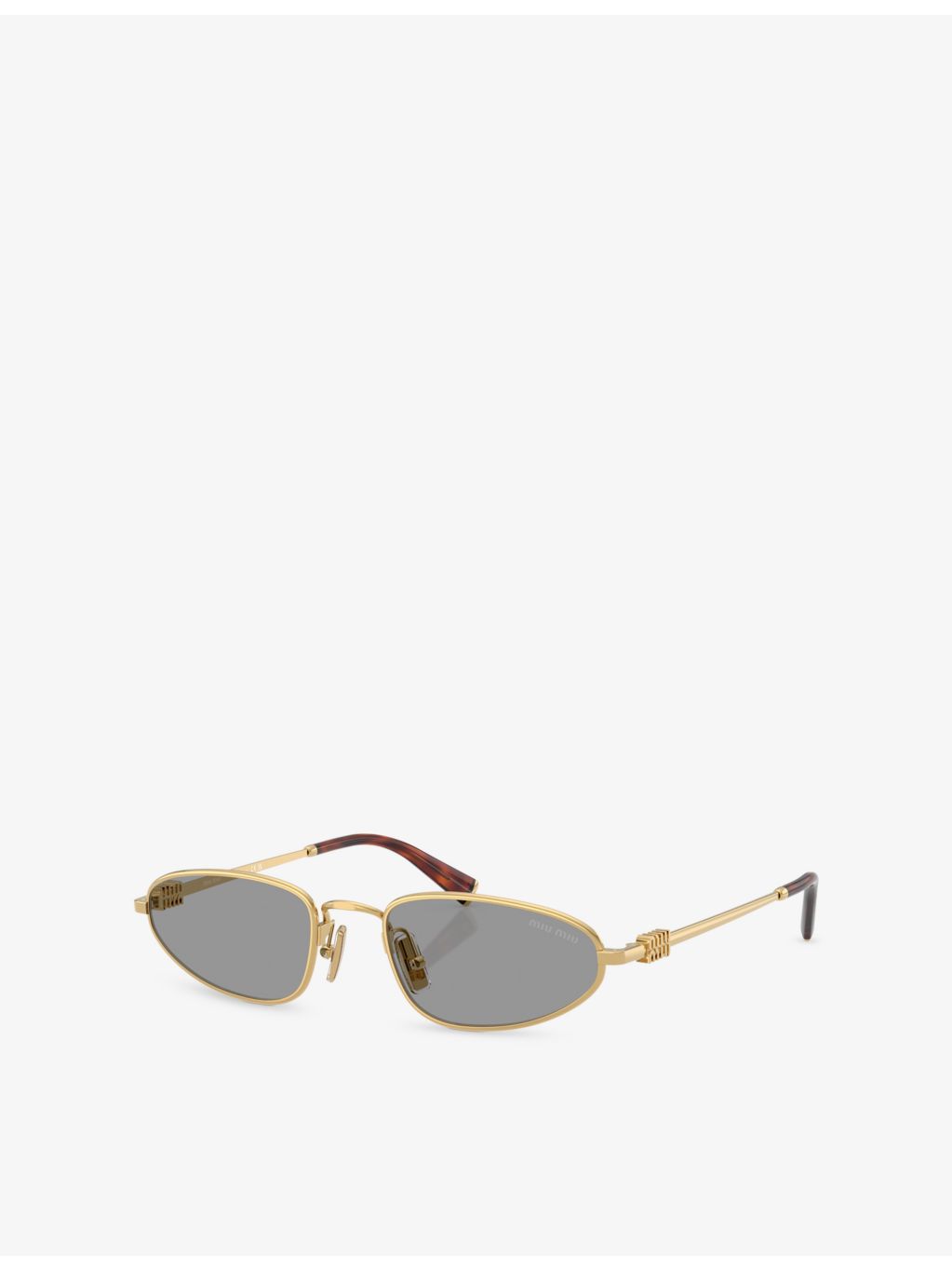 Miu Miu MU A52S oval-frame metal sunglasses, imported from the UK
