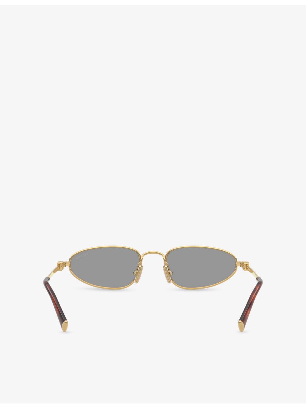 Miu Miu MU A52S oval-frame metal sunglasses, imported from the UK