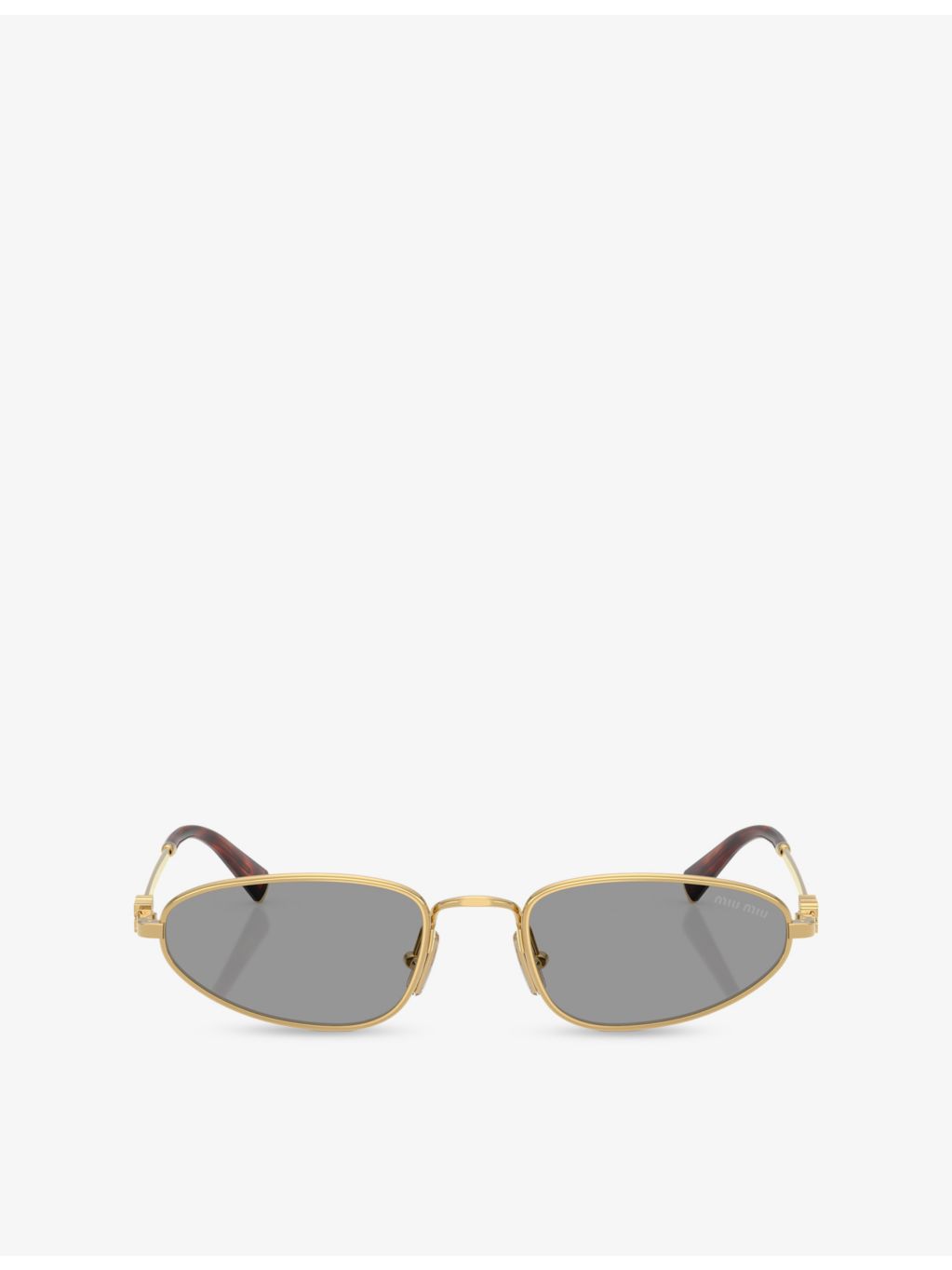 Miu Miu MU A52S oval-frame metal sunglasses, imported from the UK