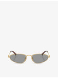 Miu Miu MU A52S oval-frame metal sunglasses, imported from the UK