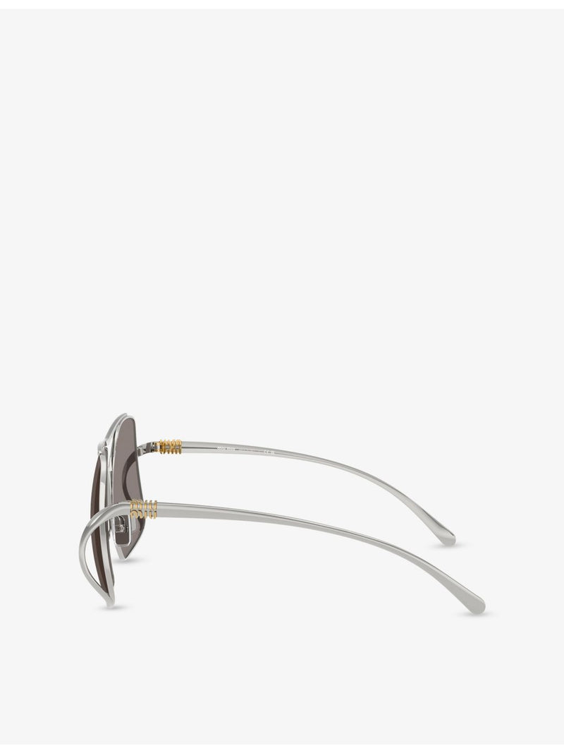 Miu Miu MU A55S square metal sunglasses - British product