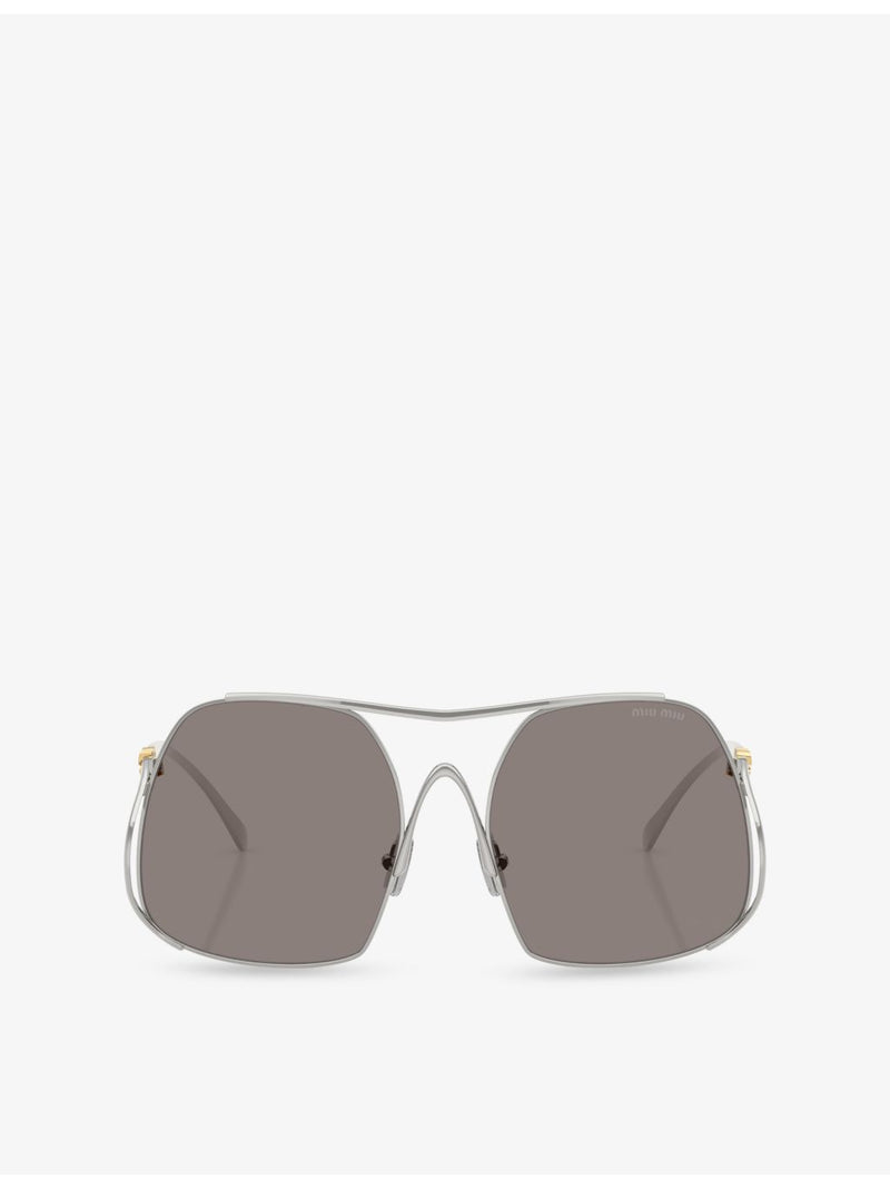 Miu Miu MU A55S square metal sunglasses - British product