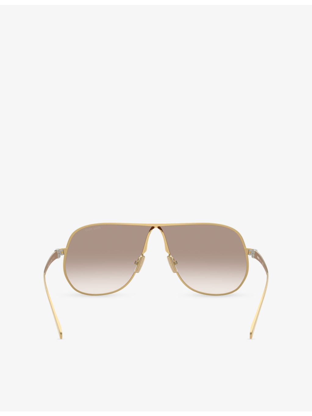 Miu Miu aviator metal sunglasses with gold-toned finish, imported from the UK