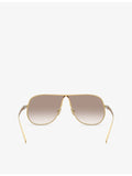 Miu Miu aviator metal sunglasses with gold-toned finish, imported from the UK