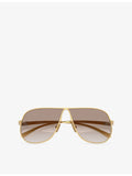 Miu Miu aviator metal sunglasses with gold-toned finish, imported from the UK