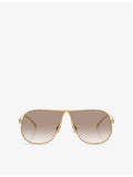 Miu Miu aviator metal sunglasses with gold-toned finish, imported from the UK