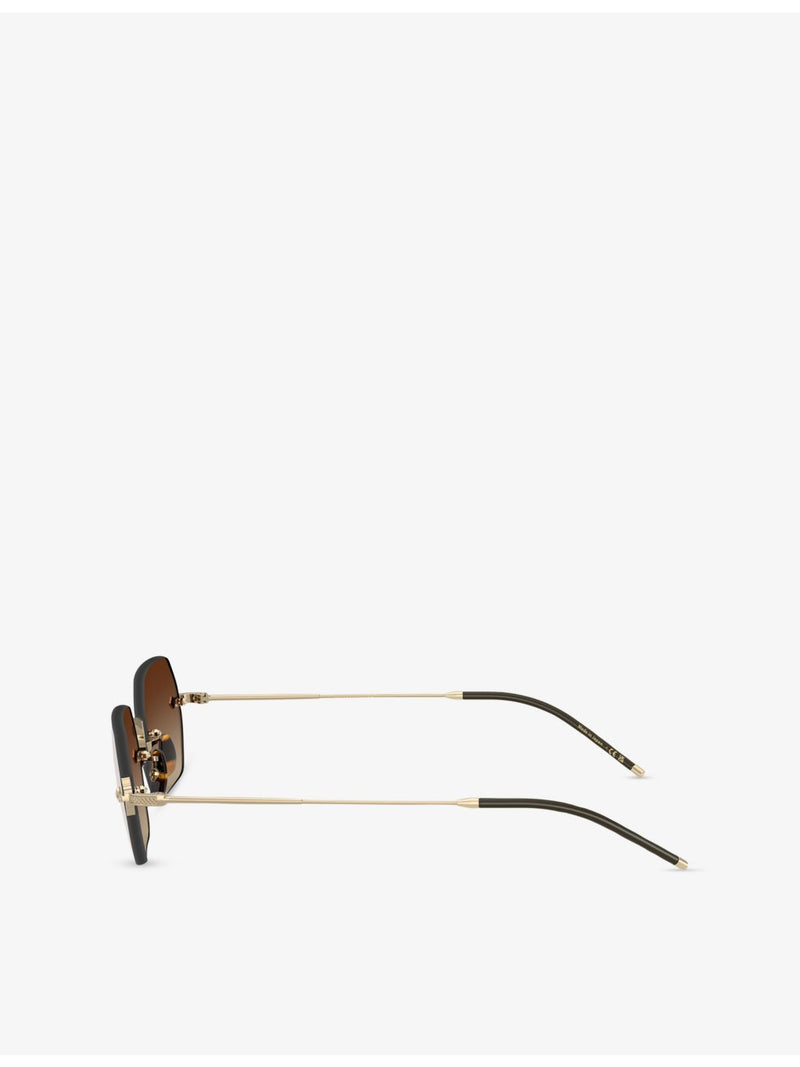 Oliver Peoples OV1353ST TK13 rectangle metal sunglasses, imported from the UK