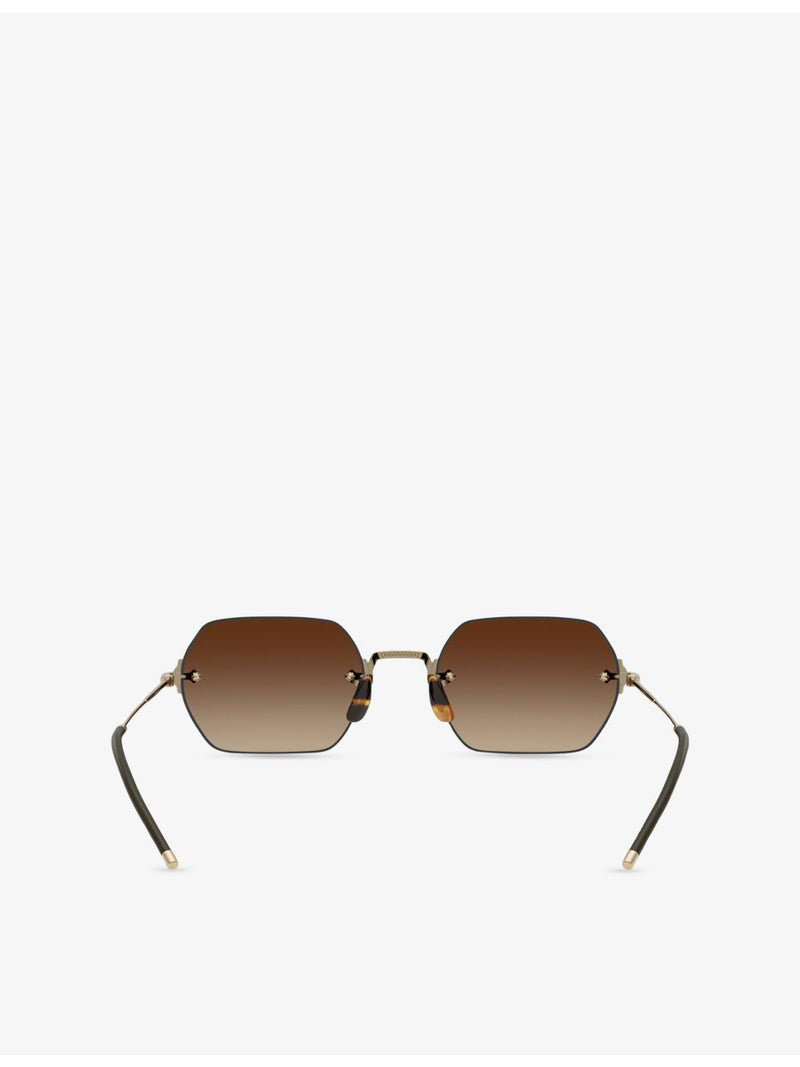 Oliver Peoples OV1353ST TK13 rectangle metal sunglasses, imported from the UK