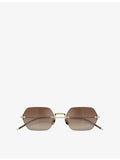 Oliver Peoples OV1353ST TK13 rectangle metal sunglasses, imported from the UK