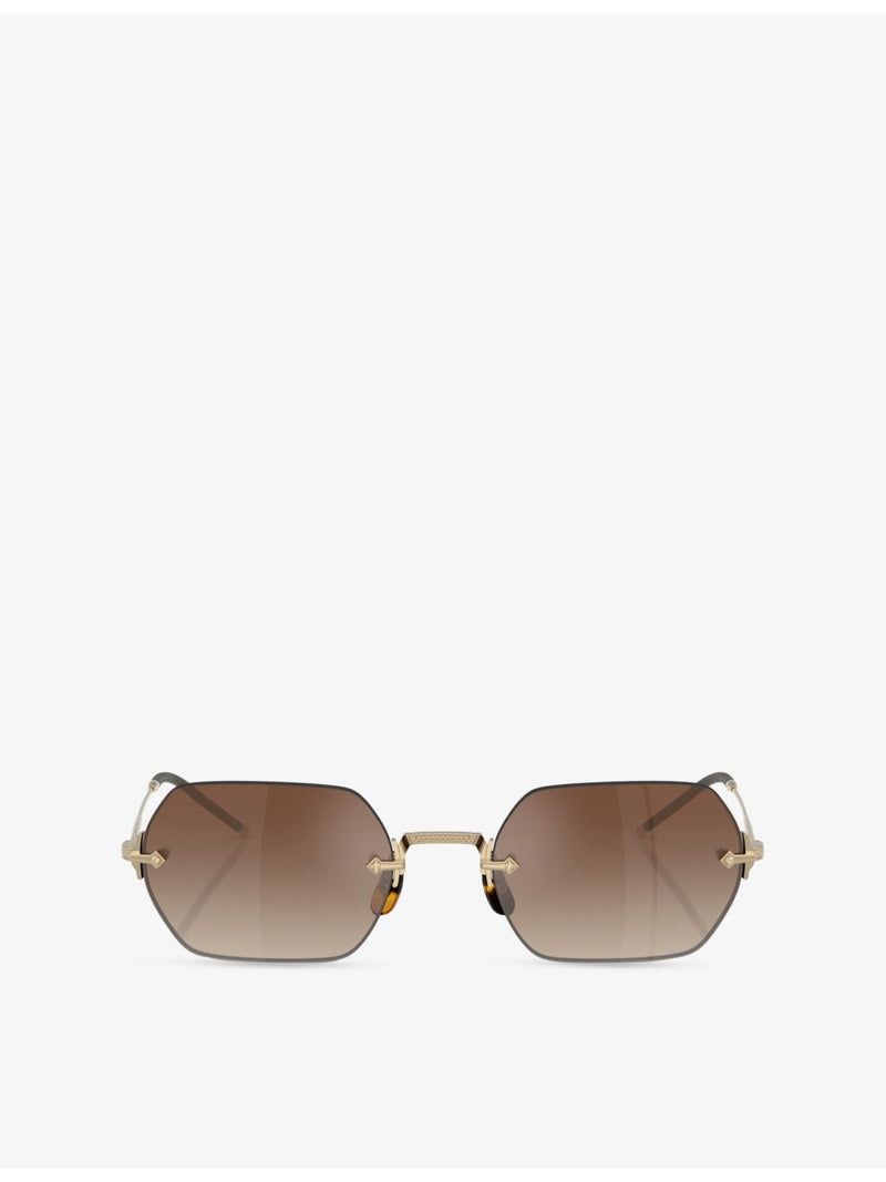 Oliver Peoples OV1353ST TK13 rectangle metal sunglasses, imported from the UK