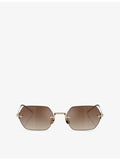 Oliver Peoples OV1353ST TK13 rectangle metal sunglasses, imported from the UK