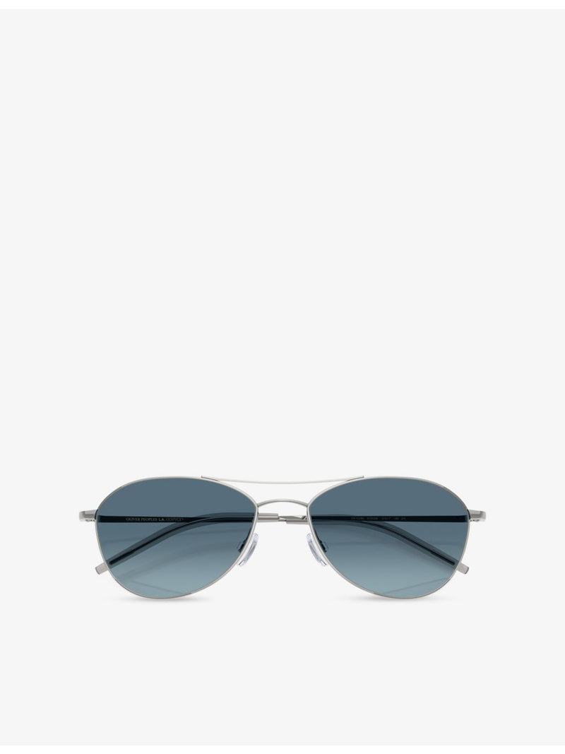 Oliver Peoples Aero II pilot-frame steel sunglasses 5.7cm lenses (British brand)