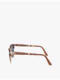 Persol PO3375S square-frame acetate sunglasses with gold hardware, UK version