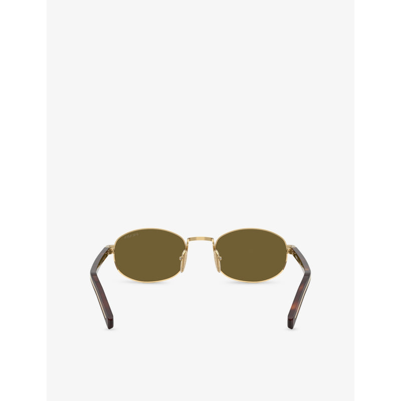 Prada oval-frame steel sunglasses - British brand