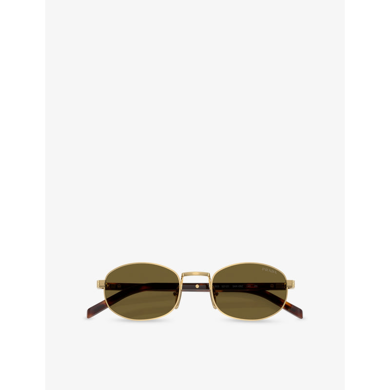 Prada oval-frame steel sunglasses - British brand