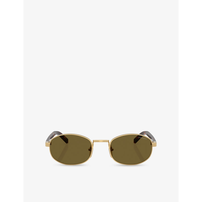 Prada oval-frame steel sunglasses - British brand
