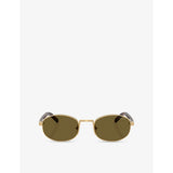 Prada oval-frame steel sunglasses - British brand