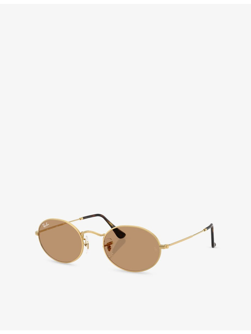 Ray-Ban oval metal sunglasses with gold-toned hardware, imported from the UK