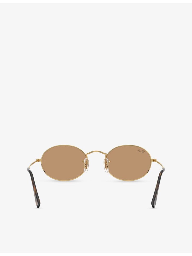 Ray-Ban oval metal sunglasses with gold-toned hardware, imported from the UK