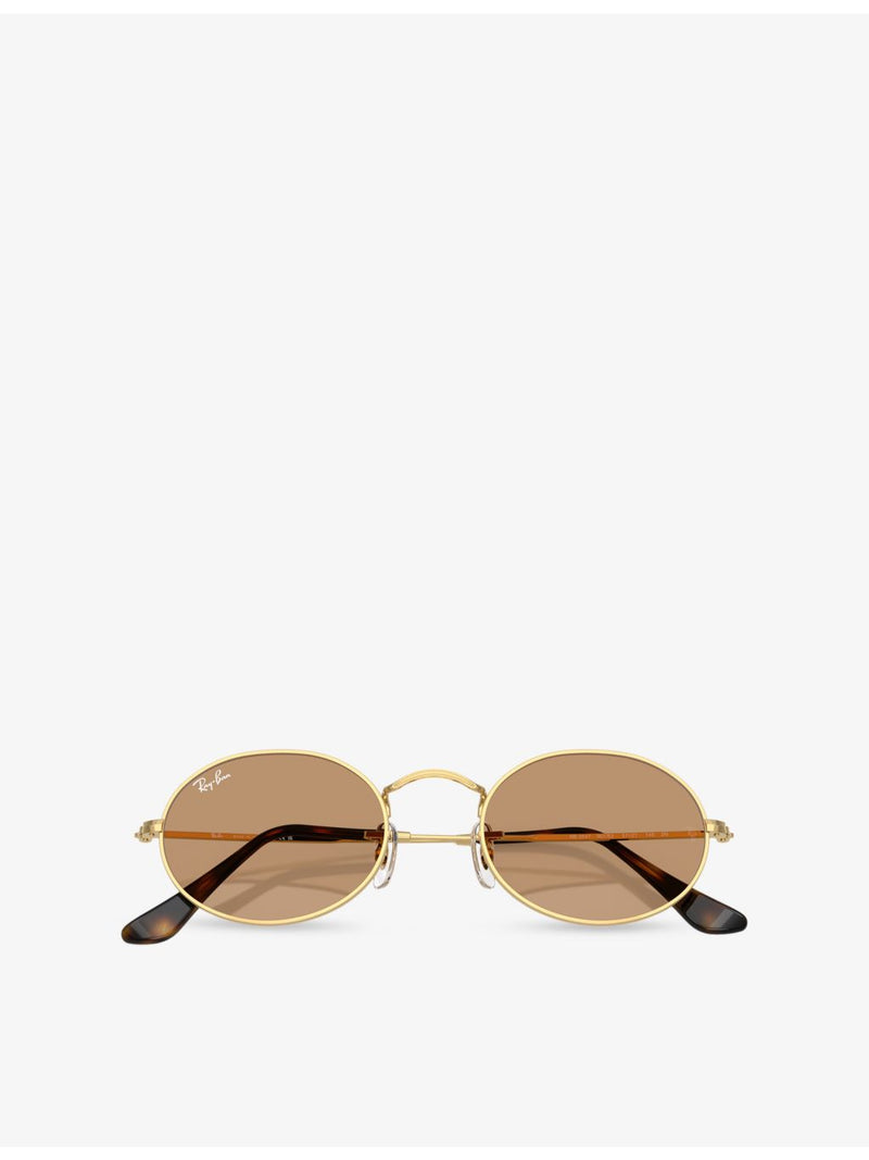 Ray-Ban oval metal sunglasses with gold-toned hardware, imported from the UK