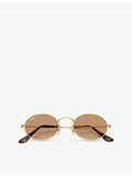 Ray-Ban oval metal sunglasses with gold-toned hardware, imported from the UK