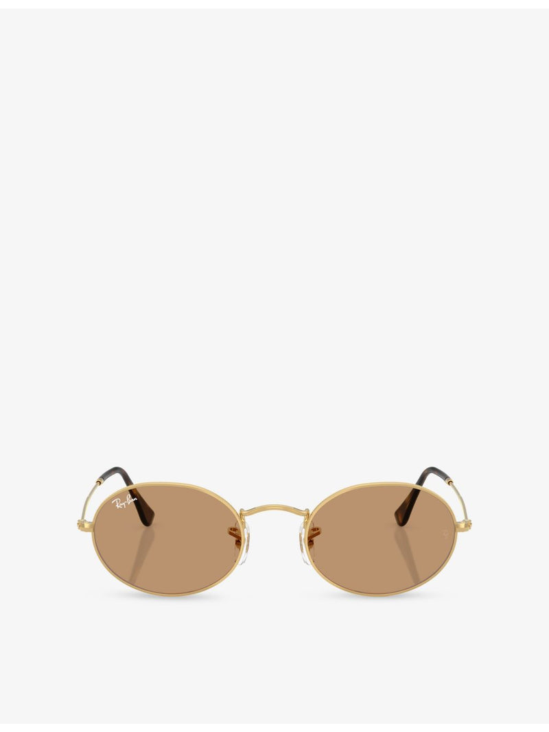 Ray-Ban oval metal sunglasses with gold-toned hardware, imported from the UK