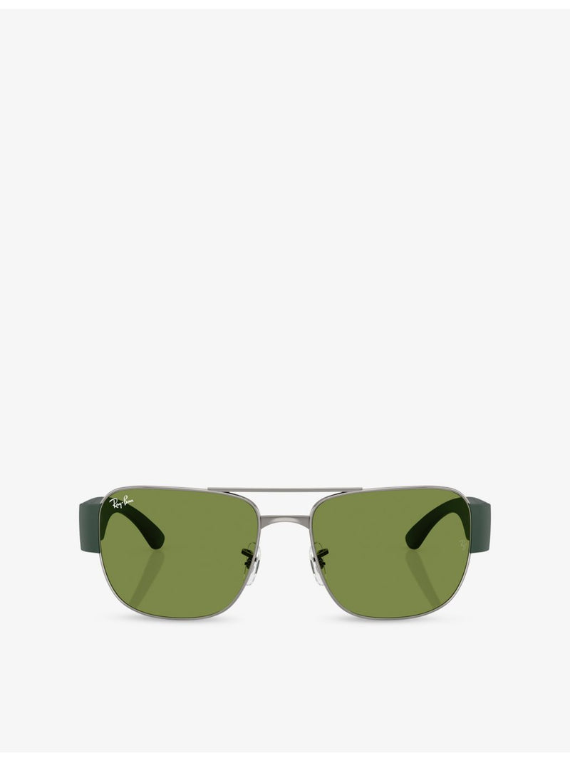 Ray-Ban RB3756 square-frame metal sunglasses 5.9cm lens, imported from the UK