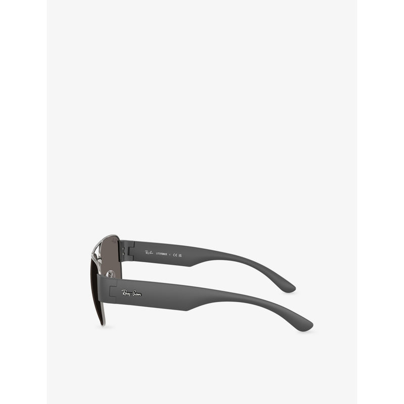 Ray-Ban RB3756 square-frame metal sunglasses with UV lenses, imported from the UK