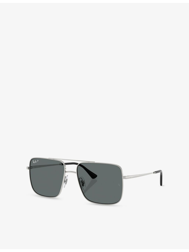 Ray-Ban RB3758 square-frame metal sunglasses (British brand)