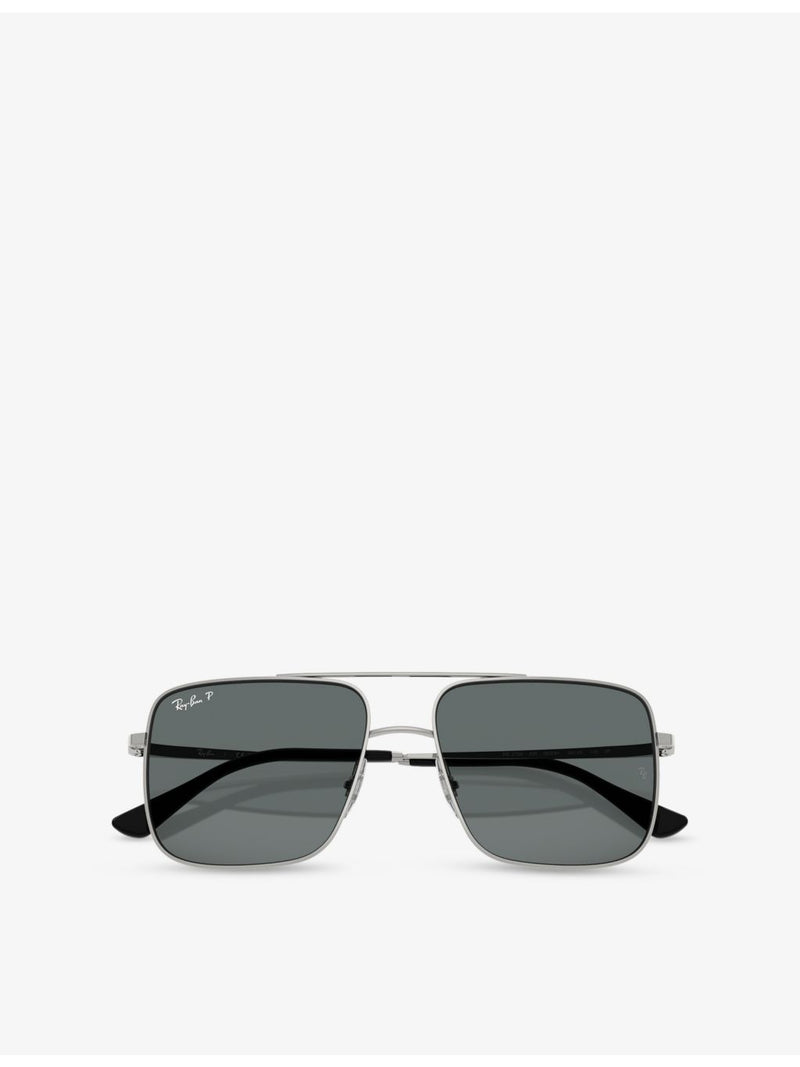 Ray-Ban RB3758 square-frame metal sunglasses (British brand)