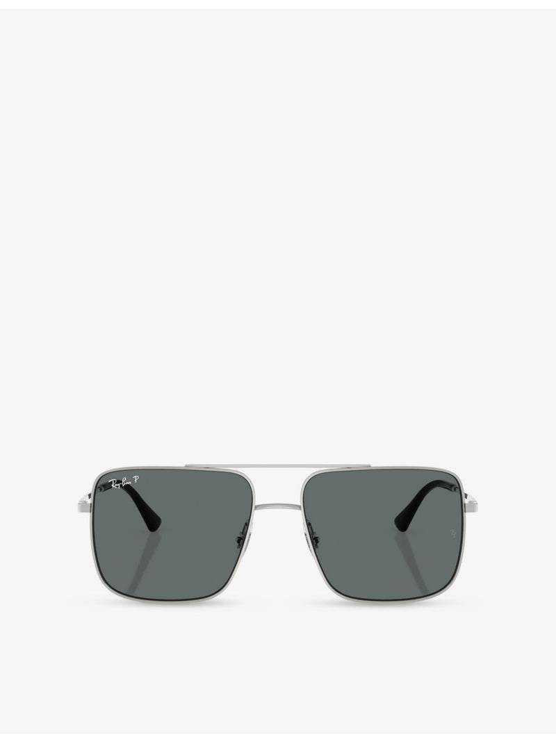 Ray-Ban RB3758 square-frame metal sunglasses (British brand)
