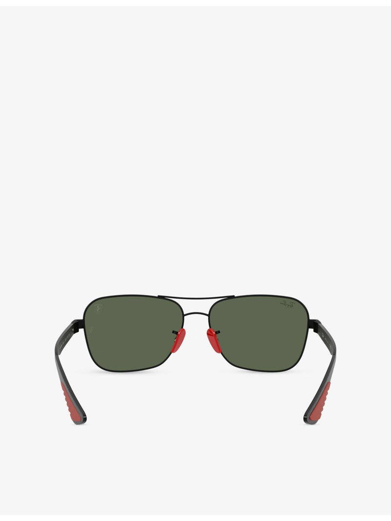 Ray-Ban Scuderia Ferrari square-frame metal sunglasses, UK version