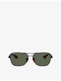 Ray-Ban Scuderia Ferrari square-frame metal sunglasses, UK version