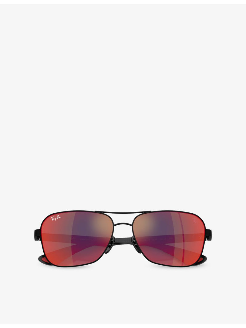 Ray-Ban Scuderia Ferrari square-frame metal sunglasses, UK version