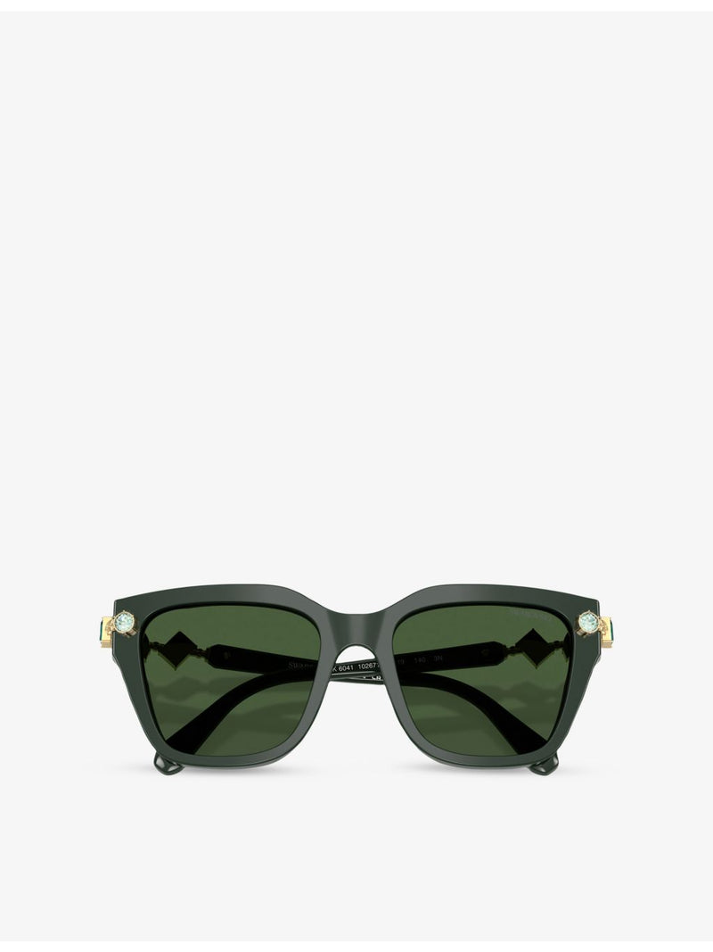 Swarovski SK6041 acetate sunglasses with irregular frame, UK version