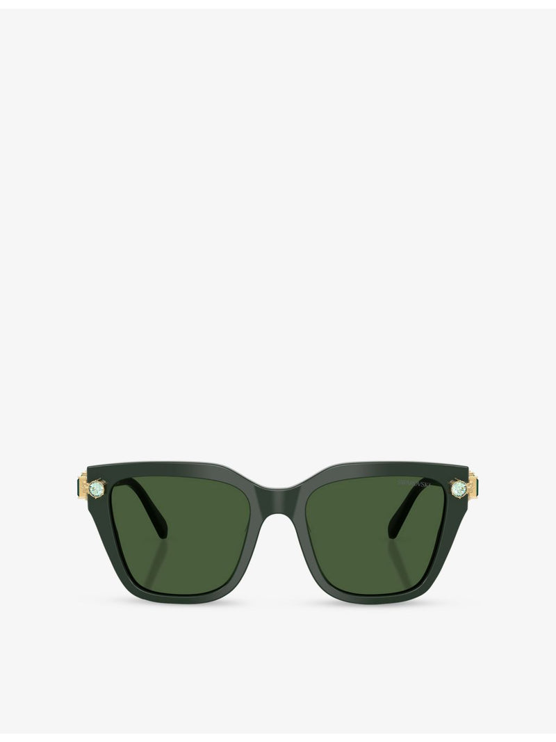 Swarovski SK6041 acetate sunglasses with irregular frame, UK version