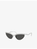 Swarovski SK7030 cat-eye metal sunglasses, imported from the UK