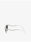 Swarovski SK7030 cat-eye metal sunglasses, imported from the UK