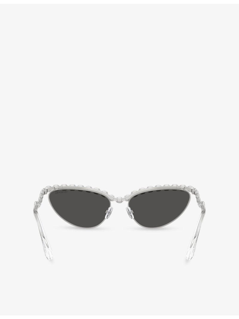 Swarovski SK7030 cat-eye metal sunglasses, imported from the UK