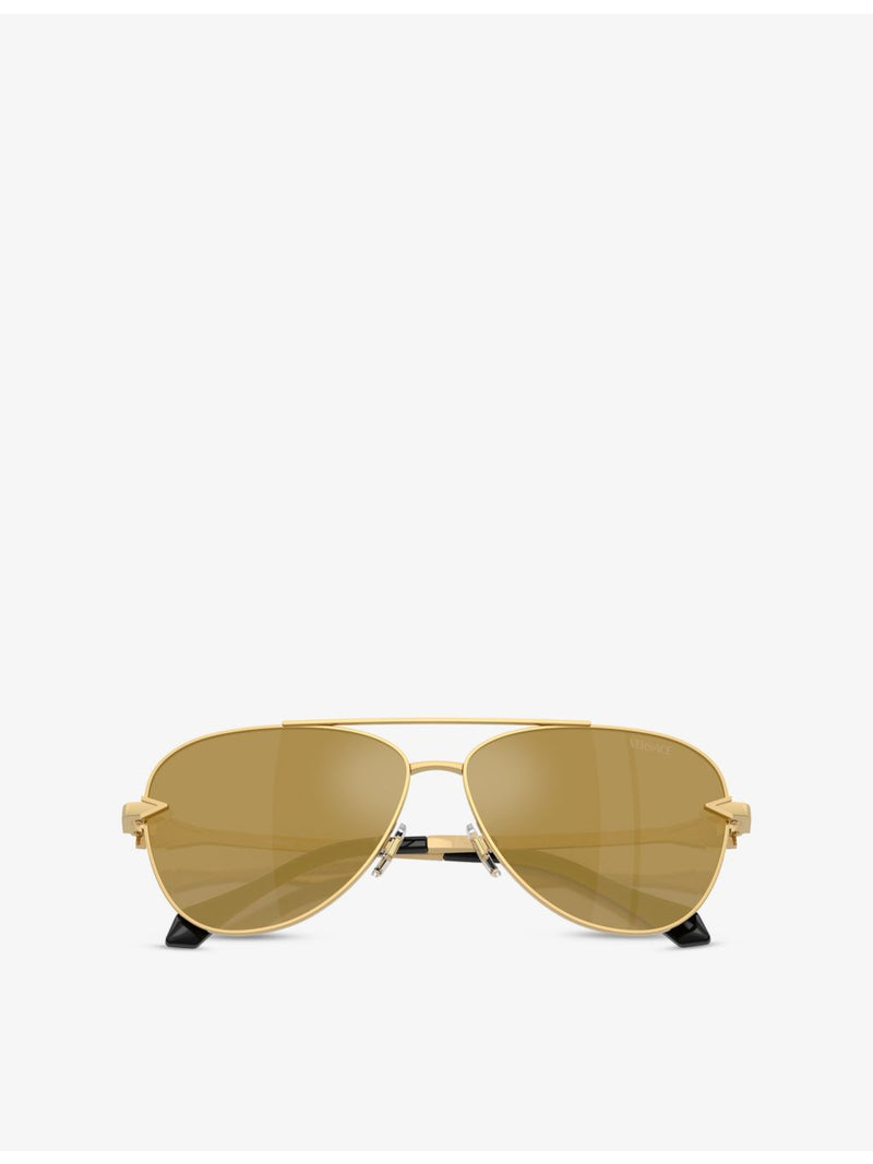 Versace VE2283 aviator sunglasses gold-tone metal - British product