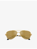 Versace VE2283 aviator sunglasses gold-tone metal - British product