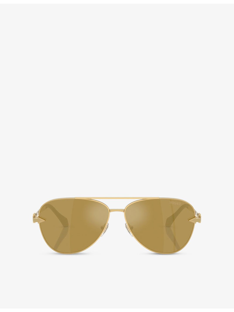 Versace VE2283 aviator sunglasses gold-tone metal - British product
