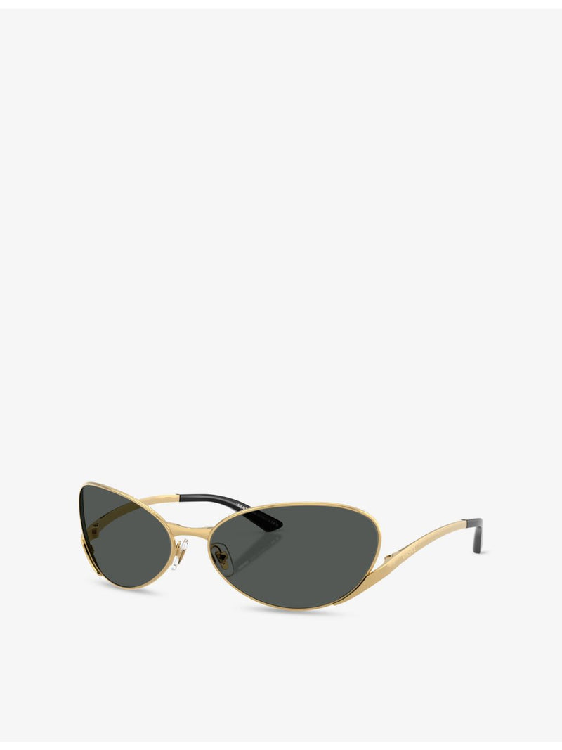 Versace VE2285 oval-frame metal sunglasses, imported from the UK