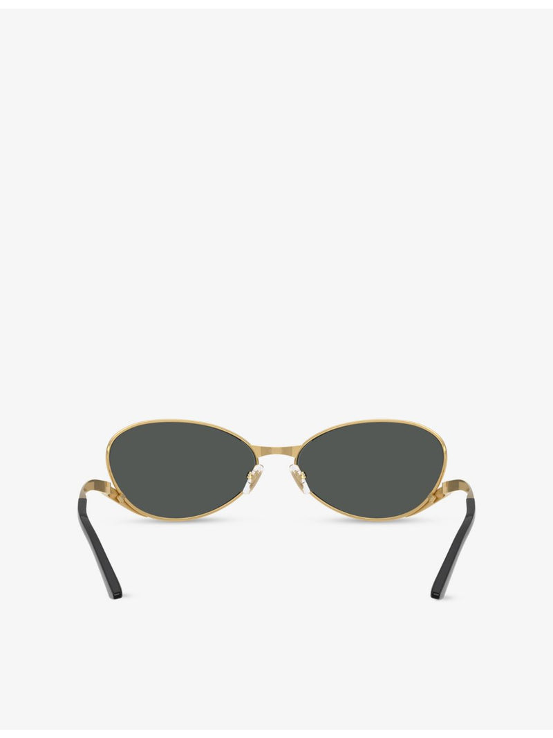 Versace VE2285 oval-frame metal sunglasses, imported from the UK