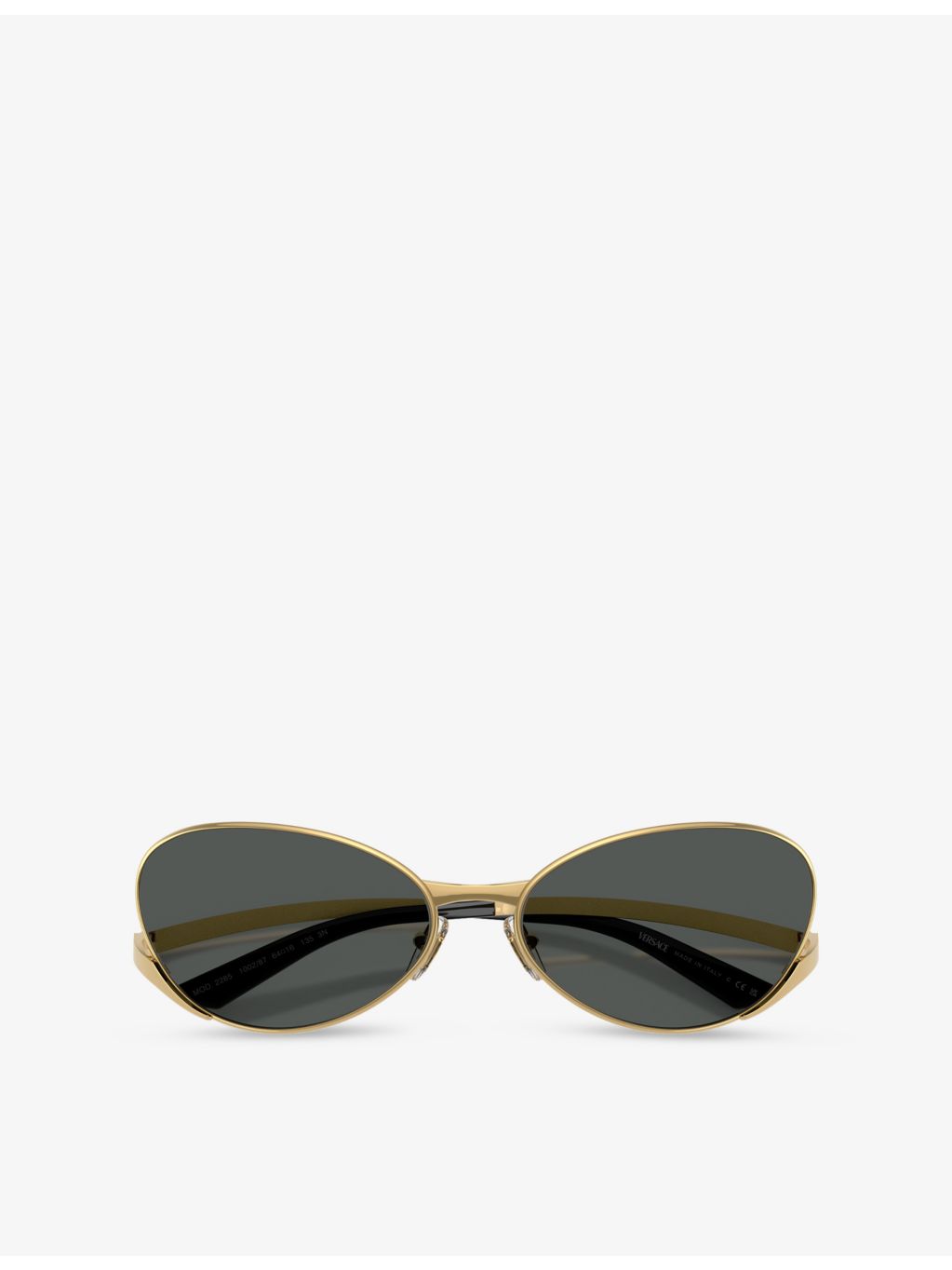 Versace VE2285 oval-frame metal sunglasses, imported from the UK