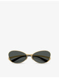 Versace VE2285 oval-frame metal sunglasses, imported from the UK