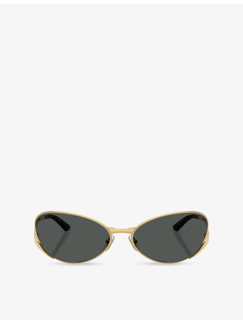 Versace VE2285 oval-frame metal sunglasses, imported from the UK