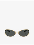 Versace VE2285 oval-frame metal sunglasses, imported from the UK