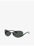 Versace VE2285 oval-frame metal sunglasses, imported from the UK